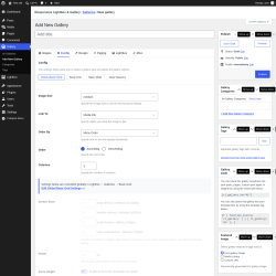 Page screenshot: Gallery &rarr; Add New Gallery &rarr; Config