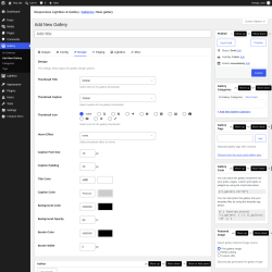 Page screenshot: Gallery &rarr; Add New Gallery &rarr; Design