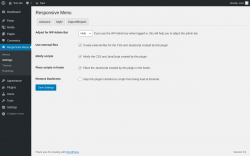 Page screenshot: Responsive Menu &rarr; Settings