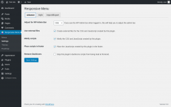 Page screenshot: Responsive Menu &rarr; Settings &rarr; Advance