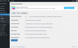 Page screenshot: Responsive Menu &rarr; Settings &rarr; Advance