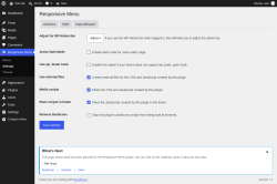 Page screenshot: Responsive Menu &rarr; Settings