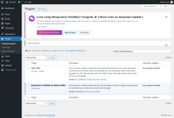 Page screenshot: Plugins ‹ Test site — WordPress
