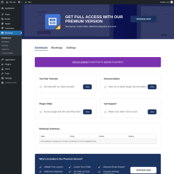 Page screenshot: Bookings