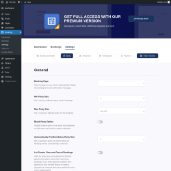 Page screenshot: Bookings → Settings → Basic