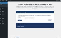 Page screenshot: Five-Star Restaurant Reservations - Welcome! ‹ Test site — WordPress