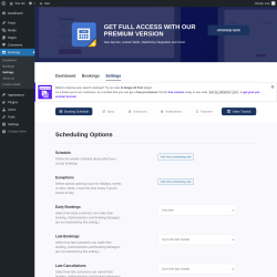 Page screenshot: Bookings → Settings