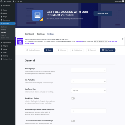 Page screenshot: Bookings → Settings → Basic