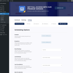 Page screenshot: Bookings → Settings