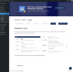 Page screenshot: Bookings → Settings → Payments