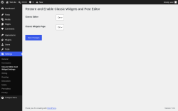 Page screenshot: Settings &rarr; Classic Editor And Widget Settings