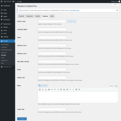 Page screenshot: Restrict → Settings → Invoices
