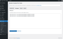Page screenshot: Restrict → Tools → Debugging