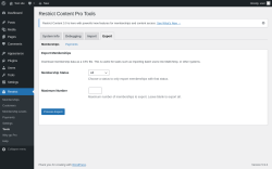 Page screenshot: Restrict → Tools → Export