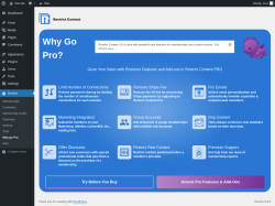 Page screenshot: Restrict → Why go Pro