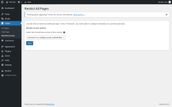 Page screenshot: Pages → Restrict Access