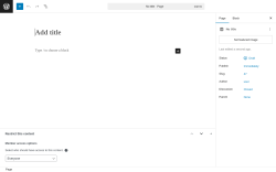 Page screenshot: Add Page ‹ Test site — WordPress