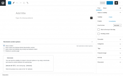 Page screenshot: Add New Post &lsaquo; Test site &mdash; WordPress