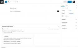 Page screenshot: Add New Page &lsaquo; Test site &mdash; WordPress
