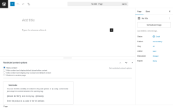 Page screenshot: Add Page &lsaquo; Test site &mdash; WordPress