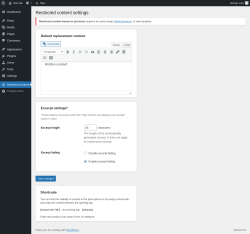 Page screenshot: Restricted content