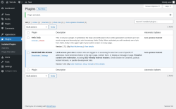 Page screenshot: Plugins ‹ Test site — WordPress