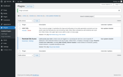 Page screenshot: Plugins ‹ Test site — WordPress