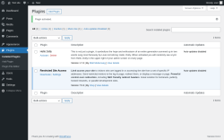 Page screenshot: Plugins ‹ Test site — WordPress