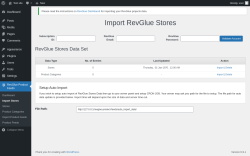 Page screenshot: RevGlue Product Feeds &rarr; Import Stores