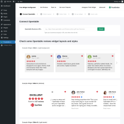 Page screenshot: Opentable reviews ‹ Test site — WordPress