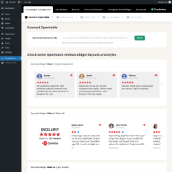 Page screenshot: Opentable reviews ‹ Test site — WordPress