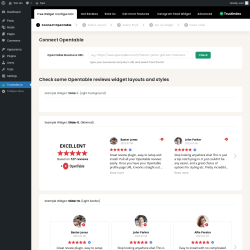 Page screenshot: Opentable reviews ‹ Test site — WordPress