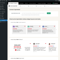 Page screenshot: Opentable reviews ‹ Test site — WordPress