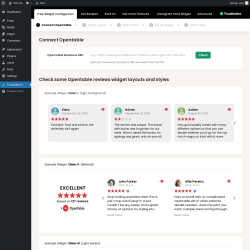 Page screenshot: Opentable reviews ‹ Test site — WordPress