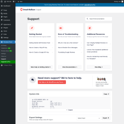 Page screenshot: Reviews Feed &rarr; Support