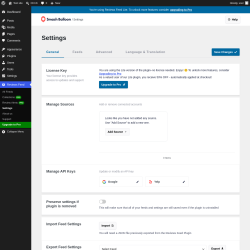 Page screenshot: Reviews Feed &rarr; Settings