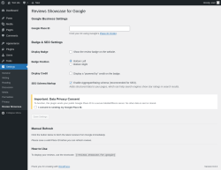Page screenshot: Settings → Review Showcase