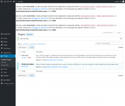 Page screenshot: Plugins ‹ Test site — WordPress
