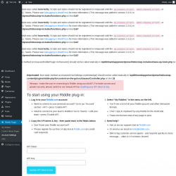Page screenshot: Riddle Plugin → Account Settings