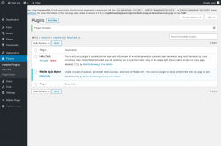 Page screenshot: Plugins ‹ Test site — WordPress
