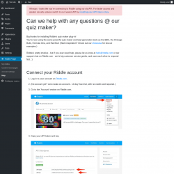 Page screenshot: Riddle Plugin → Help