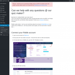 Page screenshot: Riddle Plugin → Help