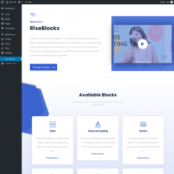 Page screenshot: rise-blocks ‹ Test site — WordPress