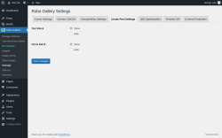 Page screenshot: Robo Gallery → Settings → Create Post Settings
