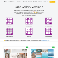 Page screenshot: Robo Gallery → Overview → 
                    Demos
                
