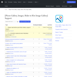 Page screenshot: Robo Gallery → Support