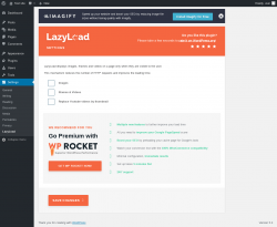 Page screenshot: Settings → LazyLoad