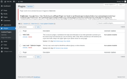 Page screenshot: Plugins ‹ Test site — WordPress