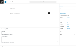 Page screenshot: Add Post &lsaquo; Test site &mdash; WordPress