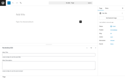 Page screenshot: Add Page &lsaquo; Test site &mdash; WordPress